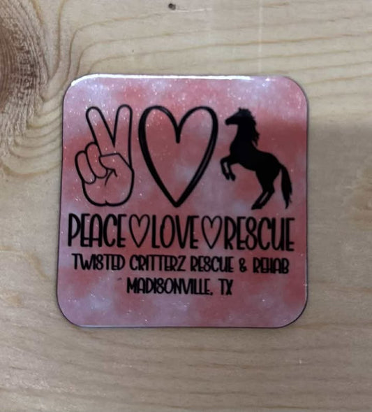 Peace love rescue magnet