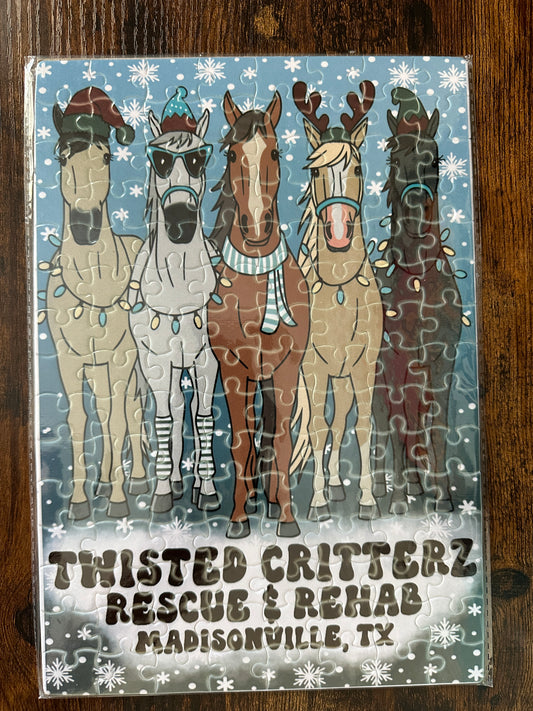5 horse winter puzzle